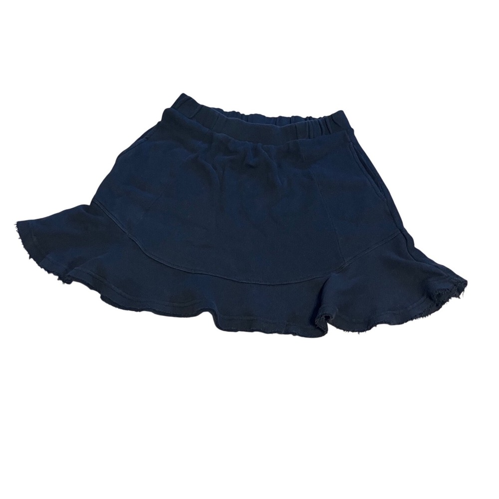 Free People FP Beach Black Ruffle Hem Mini Skirt Pockets Size M I09